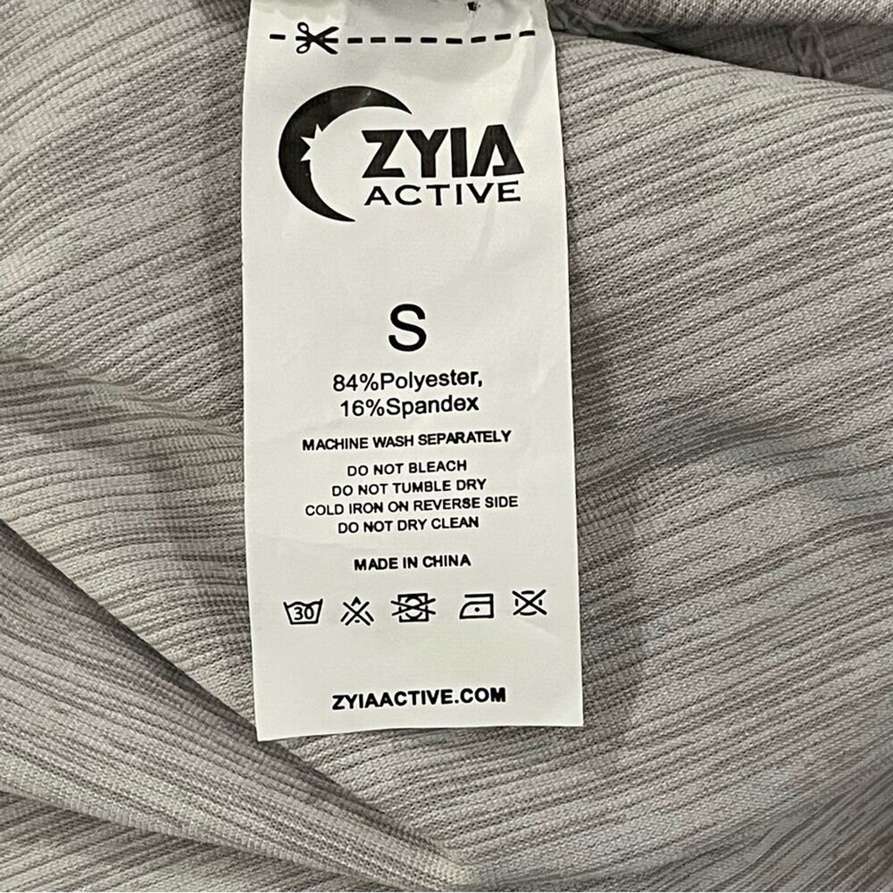 Zyia Active Haze Grey Twist Front Pullover Yoga Shawl Size Small - Picture 9 of 10